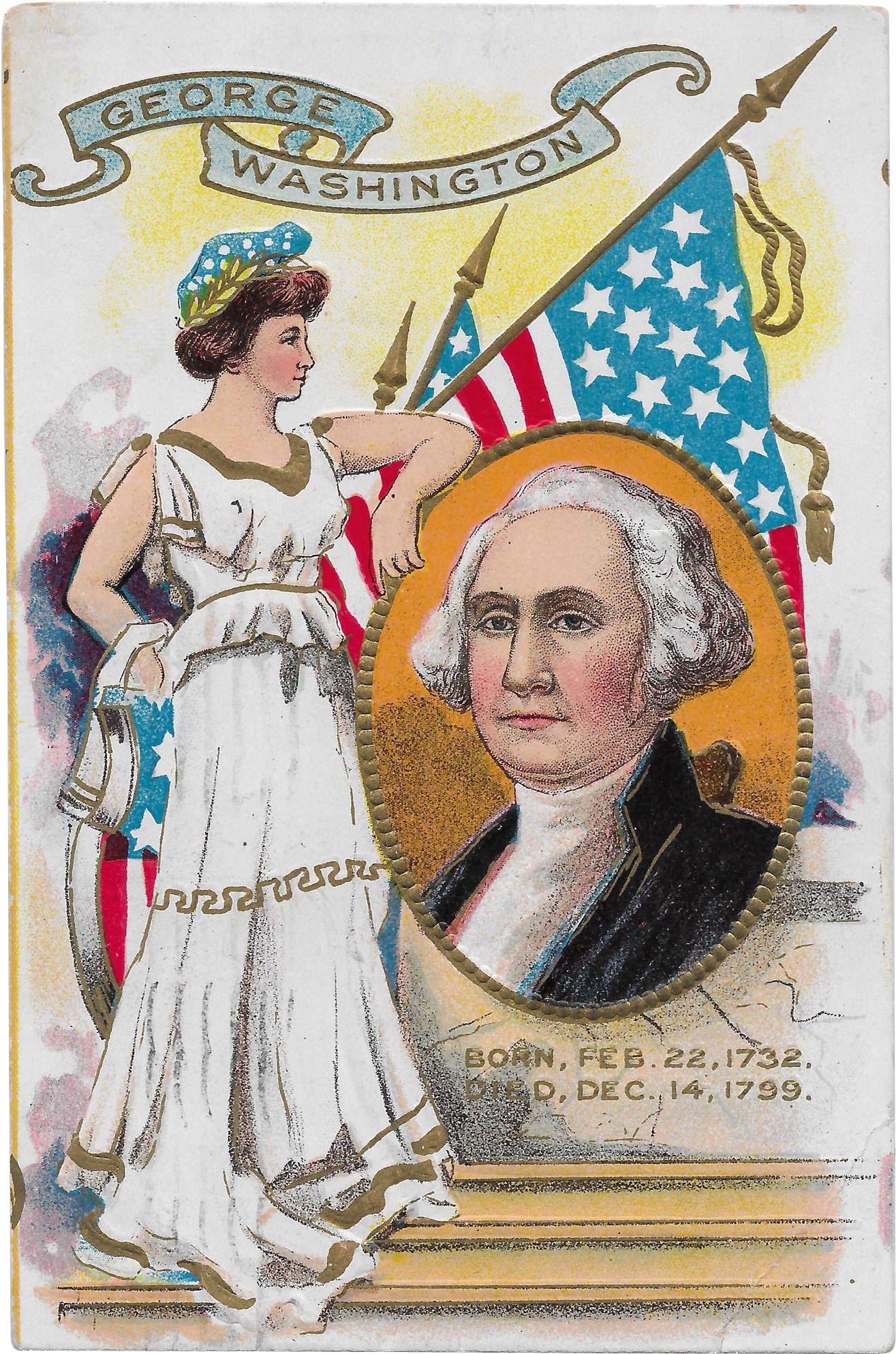 Vintage Patriotic George Washington & Lady Liberty (1986x1986), Png Download