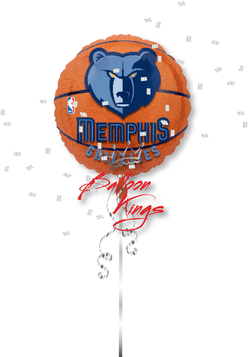 Memphis Grizzlies - 18" Nba Memphis Grizzlies Basketball - Mylar Balloons (1068x1280), Png Download