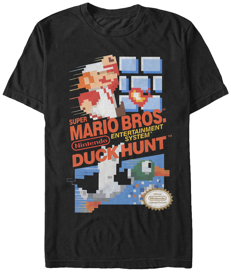 Super Mario Bros And Duck Hunt T-shirt - Super Mario Bros Duck Hunt T Shirt (791x929), Png Download