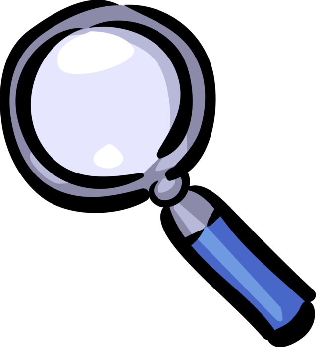 Vector Illustration Of Magnification Through Convex - Illustration (638x700), Png Download