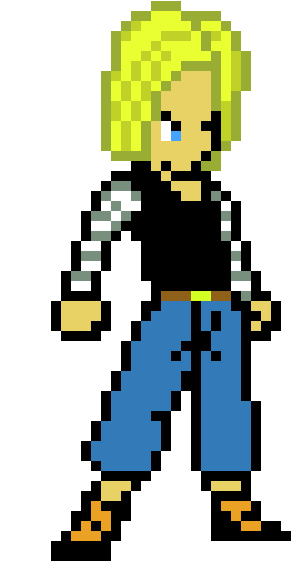 Android - Android 18 Pixel Art (340x560), Png Download