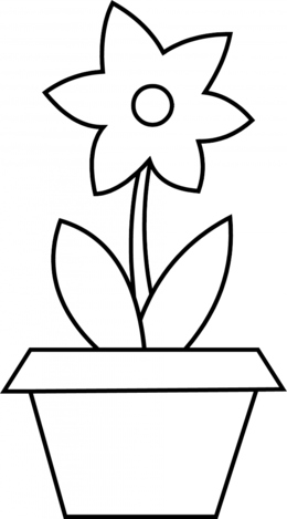 Pinterest Flower Clipart - Flower Clip Art In Pot (260x469), Png Download