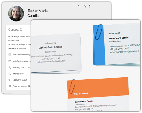 Business Cards From Contact - Table (520x410), Png Download