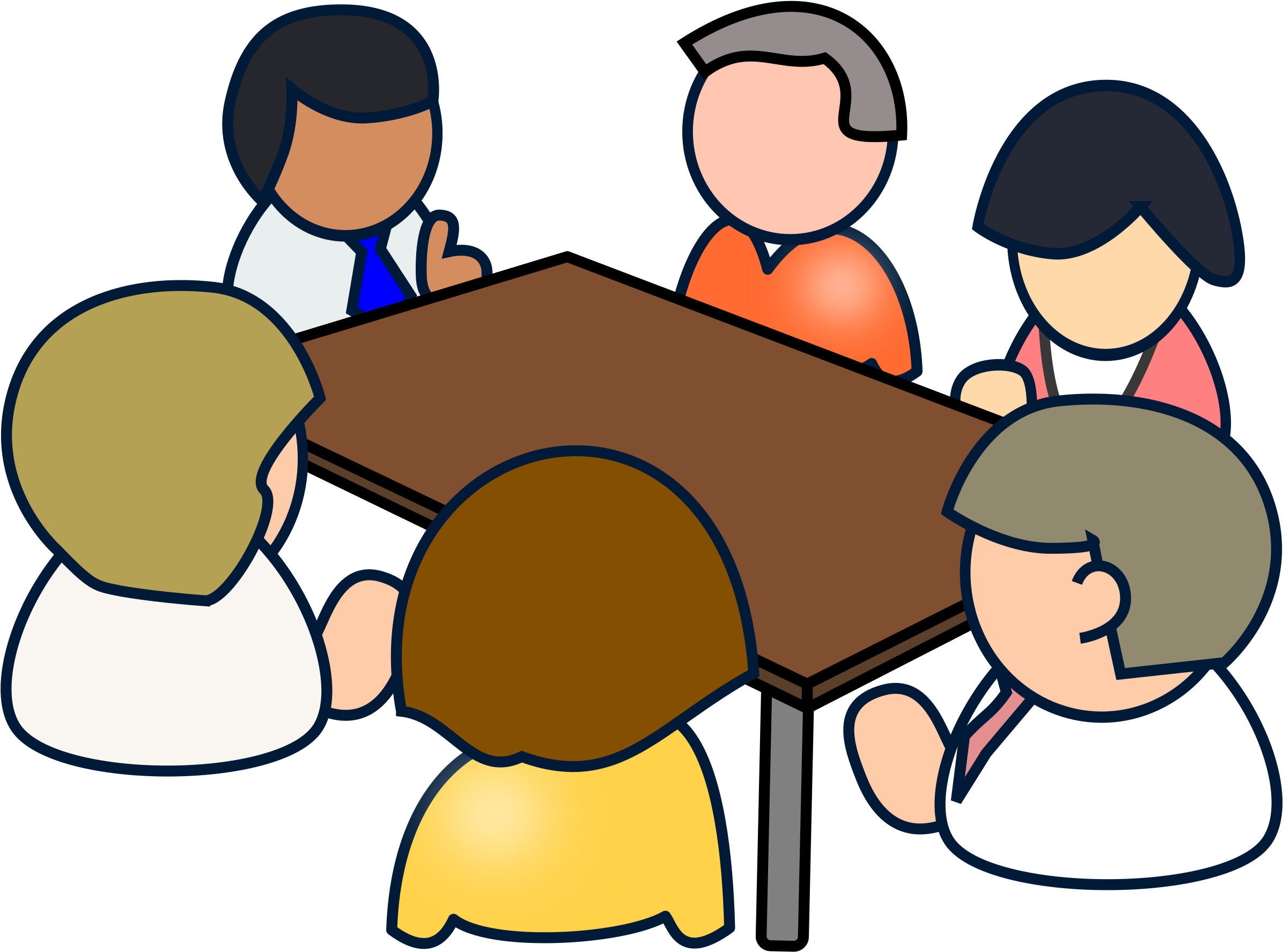 Svg Black And White Stock Diverse Meeting Big Image - Clip Art Meetings (2400x1789), Png Download