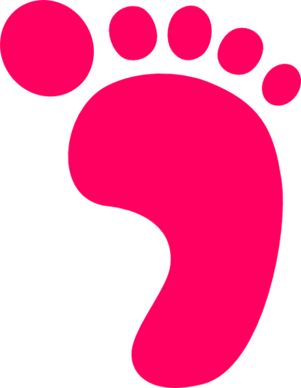 Footprint Clipart Baby Footprint - Colored Foot Print Clip Art (439x566), Png Download
