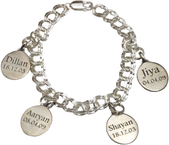 Description - Baby Handprint Petite Oval Charm Bracelet (600x600), Png Download