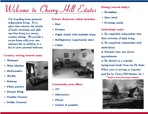 Cherry Hills B Brochure Png - Bed And Breakfast Brochures (500x500), Png Download