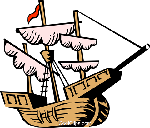 Christopher Columbus' Ship Royalty Free Vector Clip - Happy Columbus Day Clip Art (480x411), Png Download