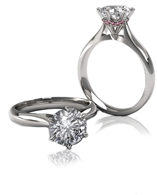 Solitaire Ladies Diamond Ring Pink Diamonds - Engagement Ring (800x500), Png Download