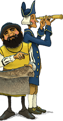 Christopher Columbus Cartoon - Age Of Exploration Cartoon (253x486), Png Download