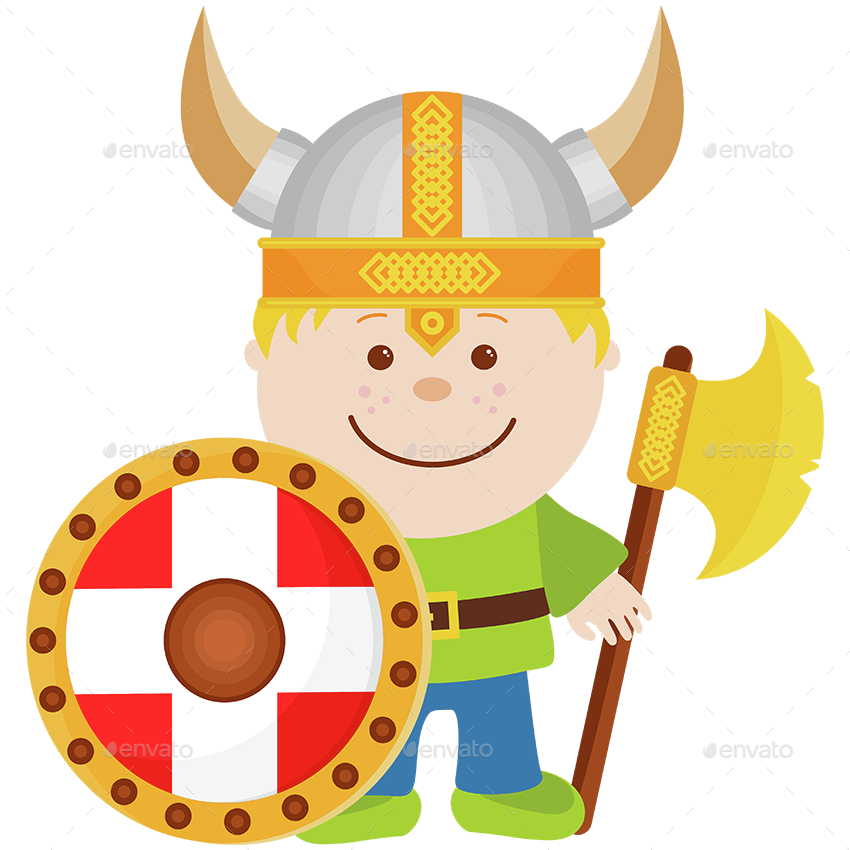 Images/01 Silver Axe 300 Dpi - Cartoon-wikinger-schild Papierserviette (850x850), Png Download