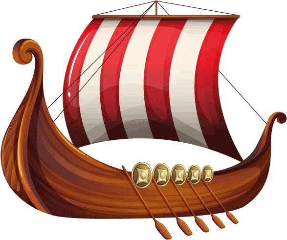 Vector Black And White Download Png Transparent Images - Viking Ship Vector Png (600x495), Png Download