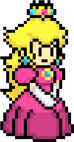 Peach, Mario, Luigi And Toad - Pixel Art Mario Peach (260x530), Png Download