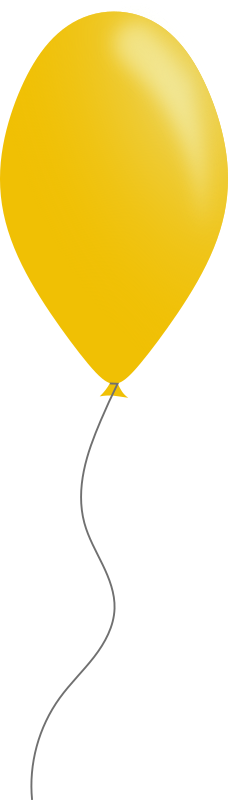 Yellow Balloon Lwey7k Clipart - Yellow Balloons Cartoon Png (228x800), Png Download