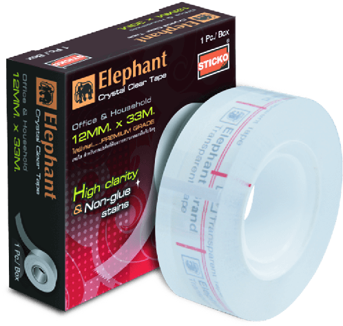 Elephant Crystal Clear Tape Refill 18mmx33m - Crystal Clear Tape Refill (600x800), Png Download