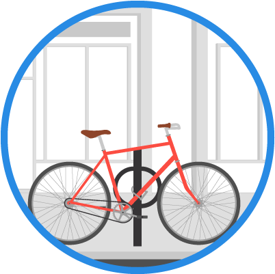 A Bike Parked To A Bike Rack - Merida Crossway Urban 500 (420x400), Png Download