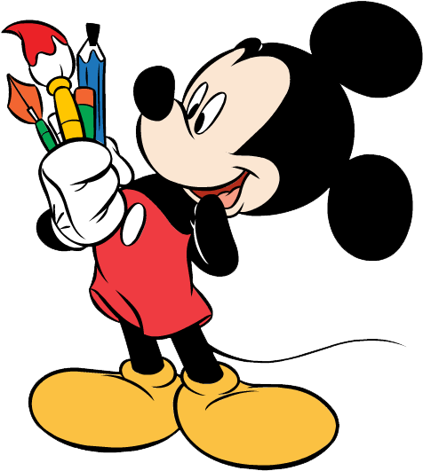 Artist Mickey Mouse Clipart - Mickey Mouse Artist (494x548), Png Download