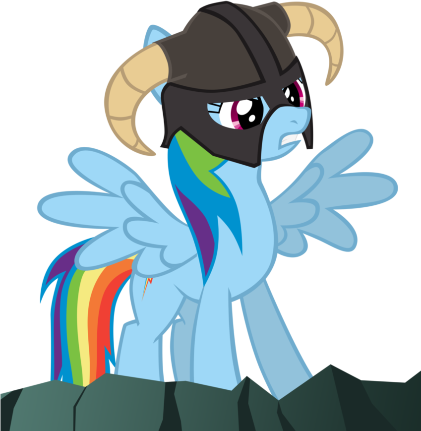 Mrlolcats17, Helmet, Rainbow Dash, Safe, Simple Background, - Skyrim Rainbow Dash (848x941), Png Download