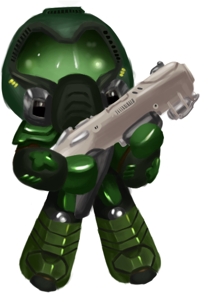 Fushigifoxfire Little Doom Slayer Is Here To Destroy - Action Figure (439x586), Png Download