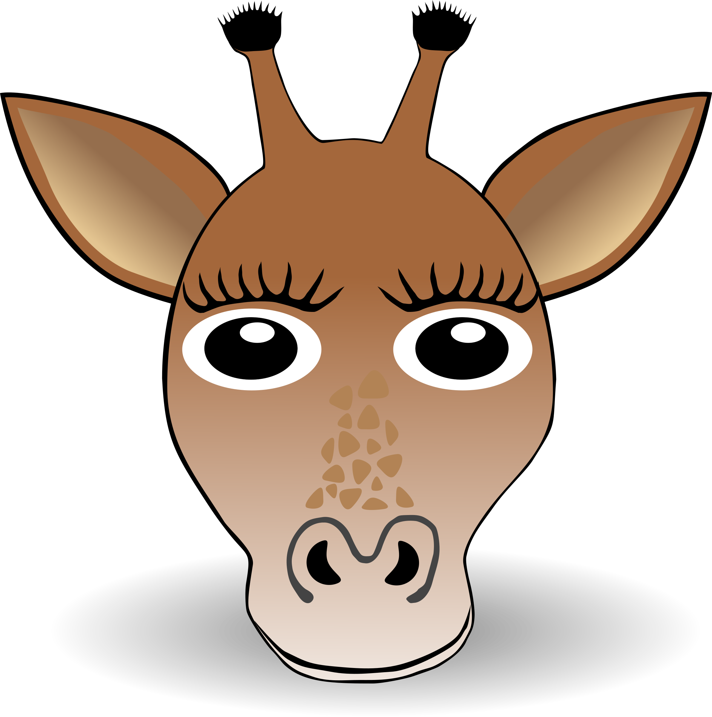 Mammal Clipart Animal Heads - Giraffe Face Clipart (1979x1993), Png Download