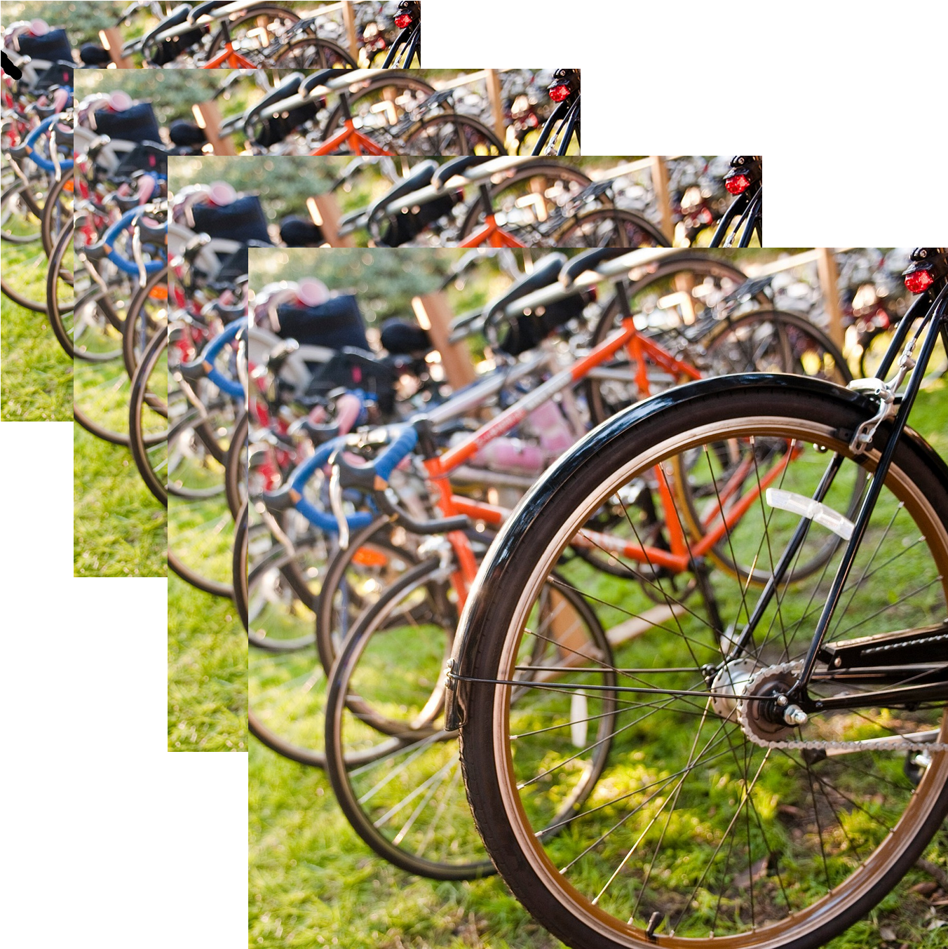 Bikerack Sq Cards - Cycling (1410x1413), Png Download