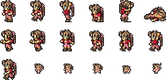 Ffrk Aerith Sprites - Final Fantasy 2 Maria Sprite (576x288), Png Download