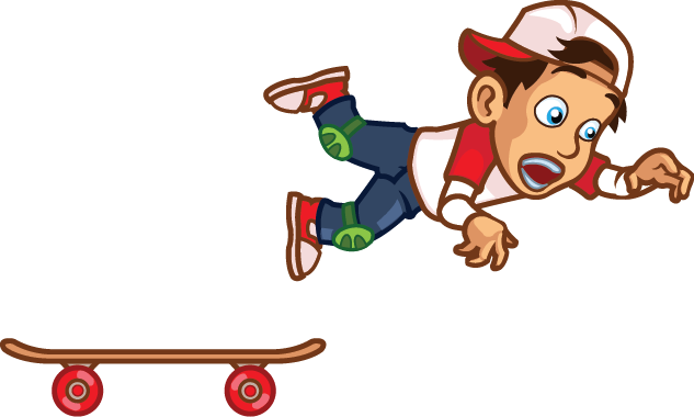 Falling3 - Skateboard Deck (633x380), Png Download