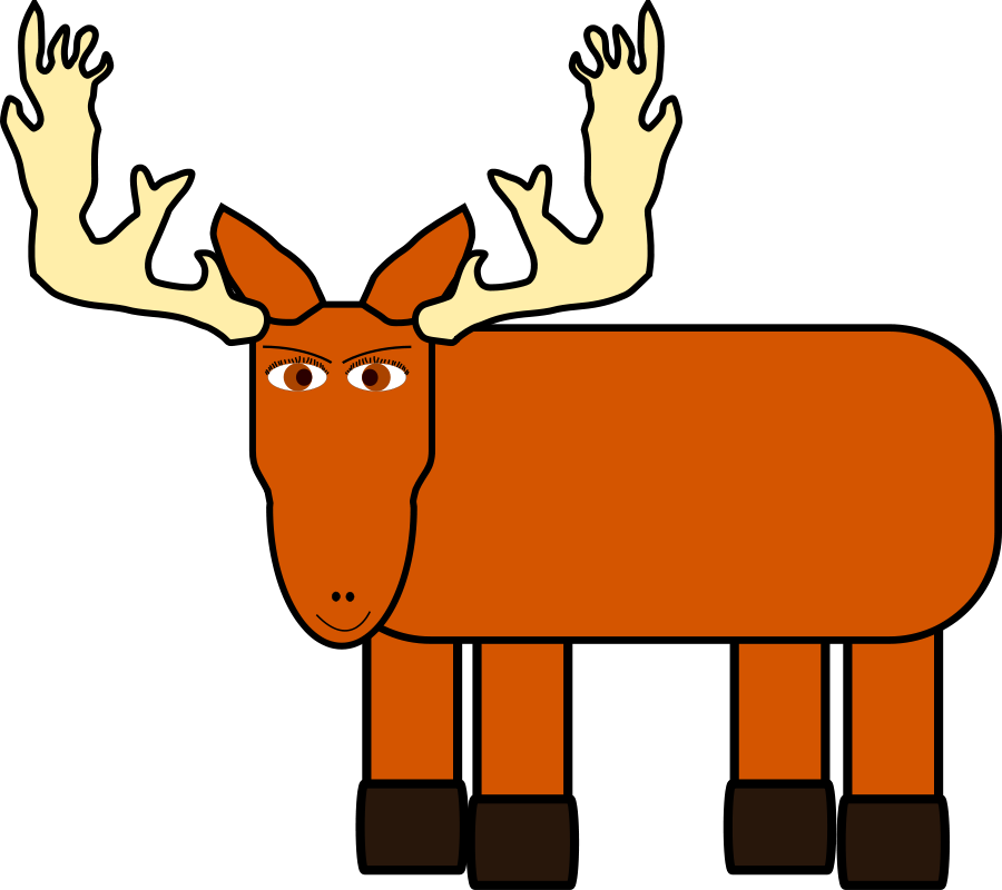 Cartoon Moose Remix Free Vector - Moose Clipart (800x711), Png Download