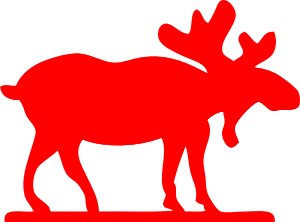 Red Moose Clip Art - Moose Clip Art (600x445), Png Download