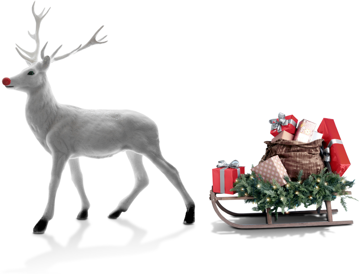 Christmas Moose Gift Christmas Car Vector (1162x886), Png Download