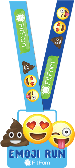 Emoji Run Finisher - Medal (465x688), Png Download