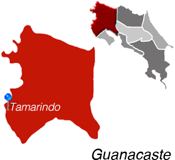 Tamarindo Town Map - Cañas Costa Rica Map (357x337), Png Download
