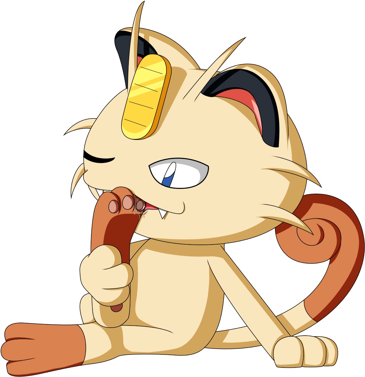 Meowth's Alone Time [commission From Angeltf] - Pokemon Meowth Foot (1242x1280), Png Download