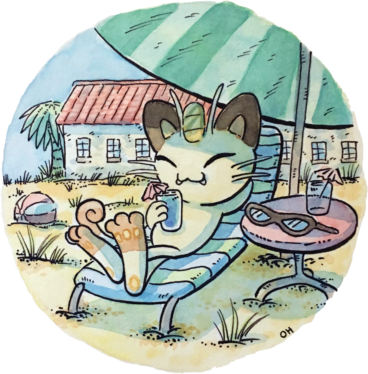 Illustration By Https - Meowth (1280x1289), Png Download