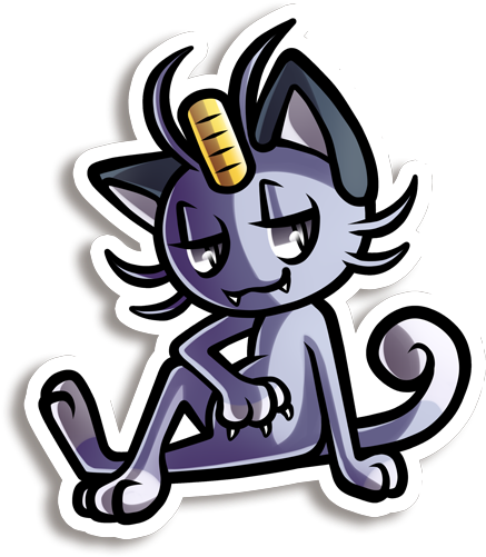 Alolan Meowth Vinyl Sticker - Alola (500x500), Png Download