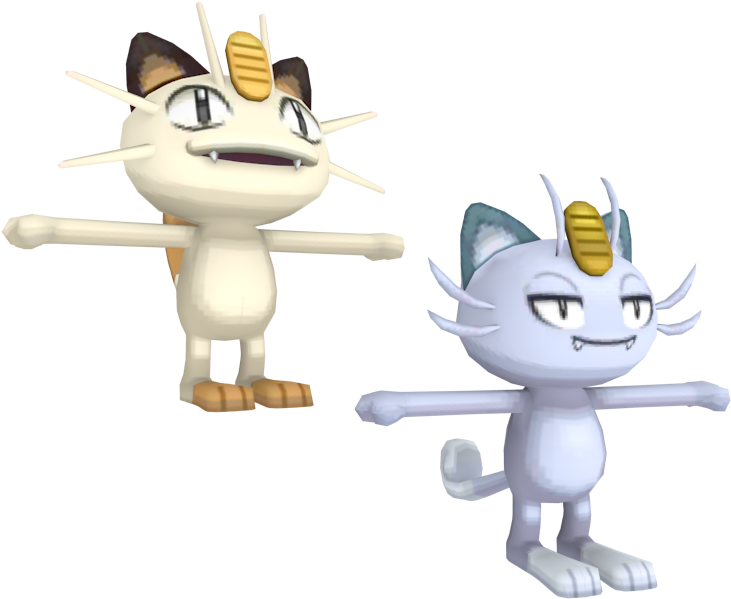 Download Zip Archive - Pokemon Meowth Model (750x650), Png Download
