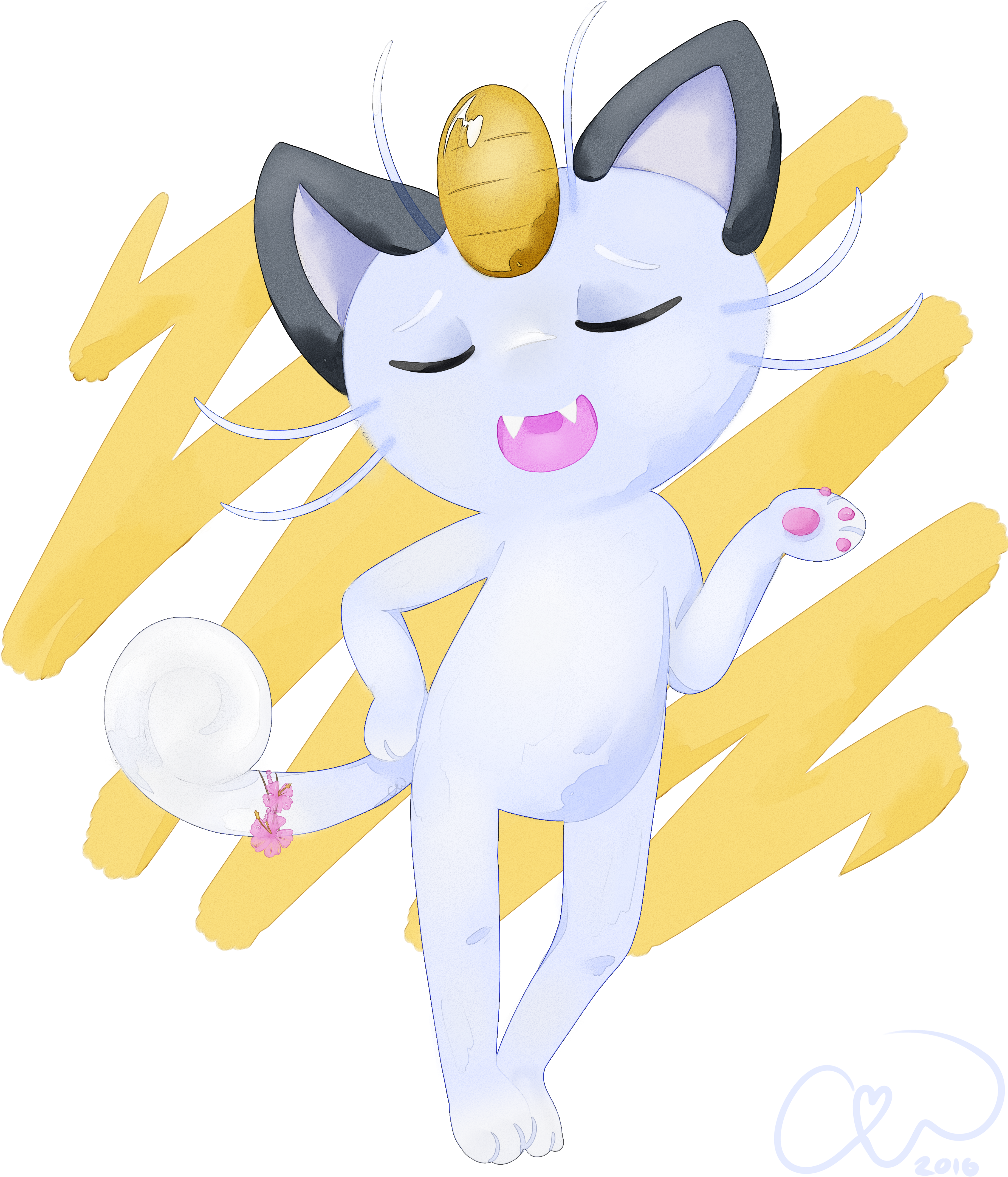 Imagealola Meowth~ - Cartoon (3680x4480), Png Download