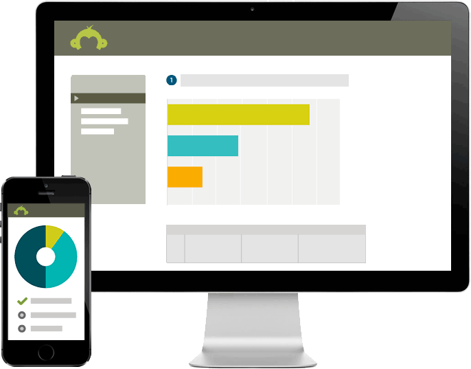 Showing A Computer With Analytical Data About A Survey - Encuesta En Computadora Png (686x537), Png Download