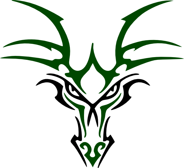 Green Dragon Head Logo (600x550), Png Download