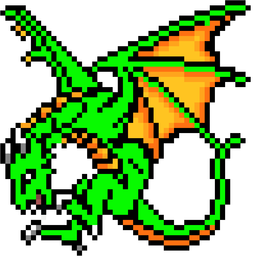 Green Dragon - No Copyright Pixel Art (1120x1060), Png Download