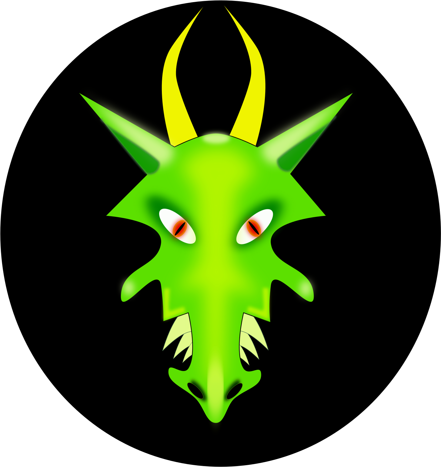 This Free Icons Png Design Of Face Of A Green Dragon (2400x1697), Png Download