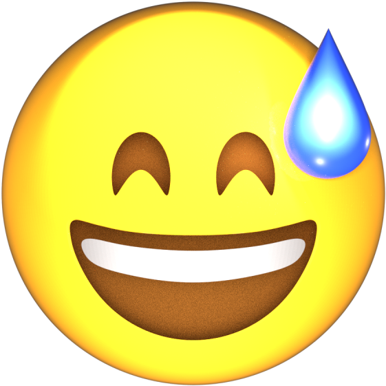 U 1f605“smiling Face With Open Mouth And Cold Sweat” - Smily Face Emoji (1280x720), Png Download