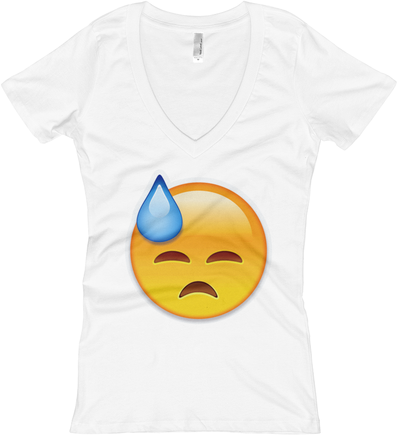 Women's Emoji V-neck - Crescent (1000x1000), Png Download