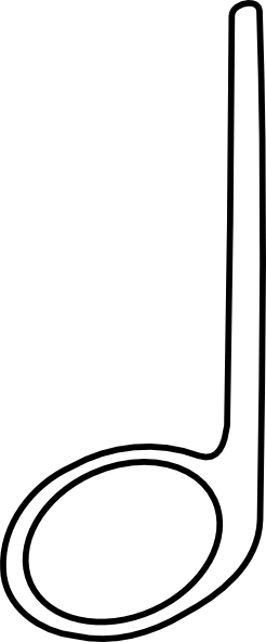 Vector Notes Half Note Clipart Free - Half Note Clip Art Black And White (246x592), Png Download