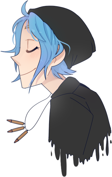 Blue Haired Angel By Boddbby On Deviantart - Photograph (419x590), Png Download