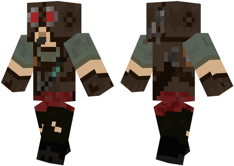 Mordecai - Green And Black Minecraft Skins (804x576), Png Download