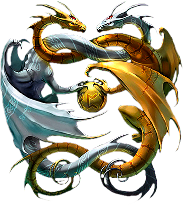 Mordecai Represented As A Dragon - Silver And Gold Dragons (363x406), Png Download