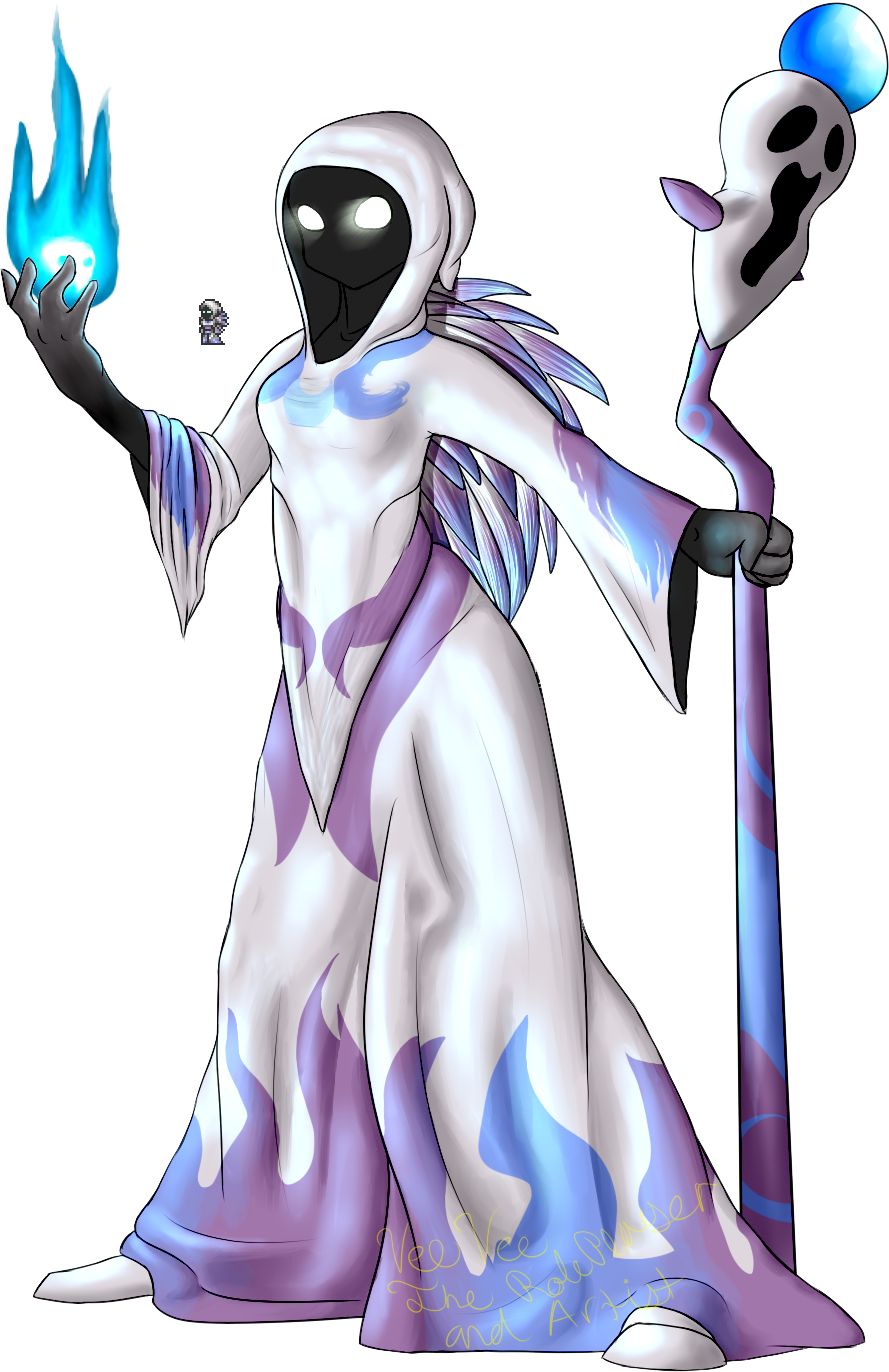 Ninagoth Terraria Games Geekerd Spectre Png Twins Terraria - Terraria Spectre Armor Fan Art (719x1110), Png Download