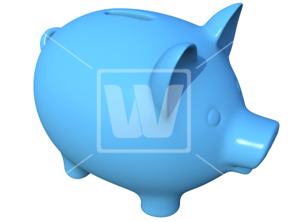 Blue Piggy Bank Png - Bank (550x366), Png Download
