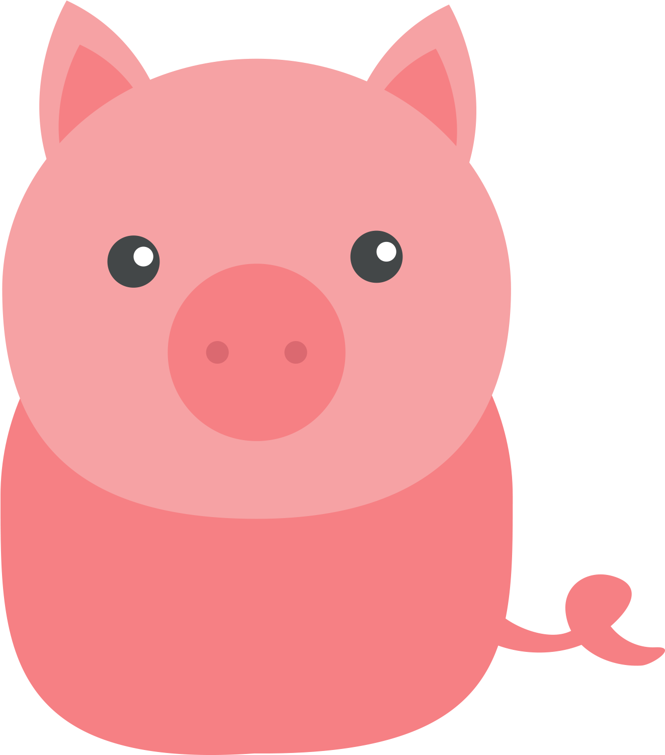 Cute Pig Art - Icon Cartoon Pig Png (1500x1500), Png Download